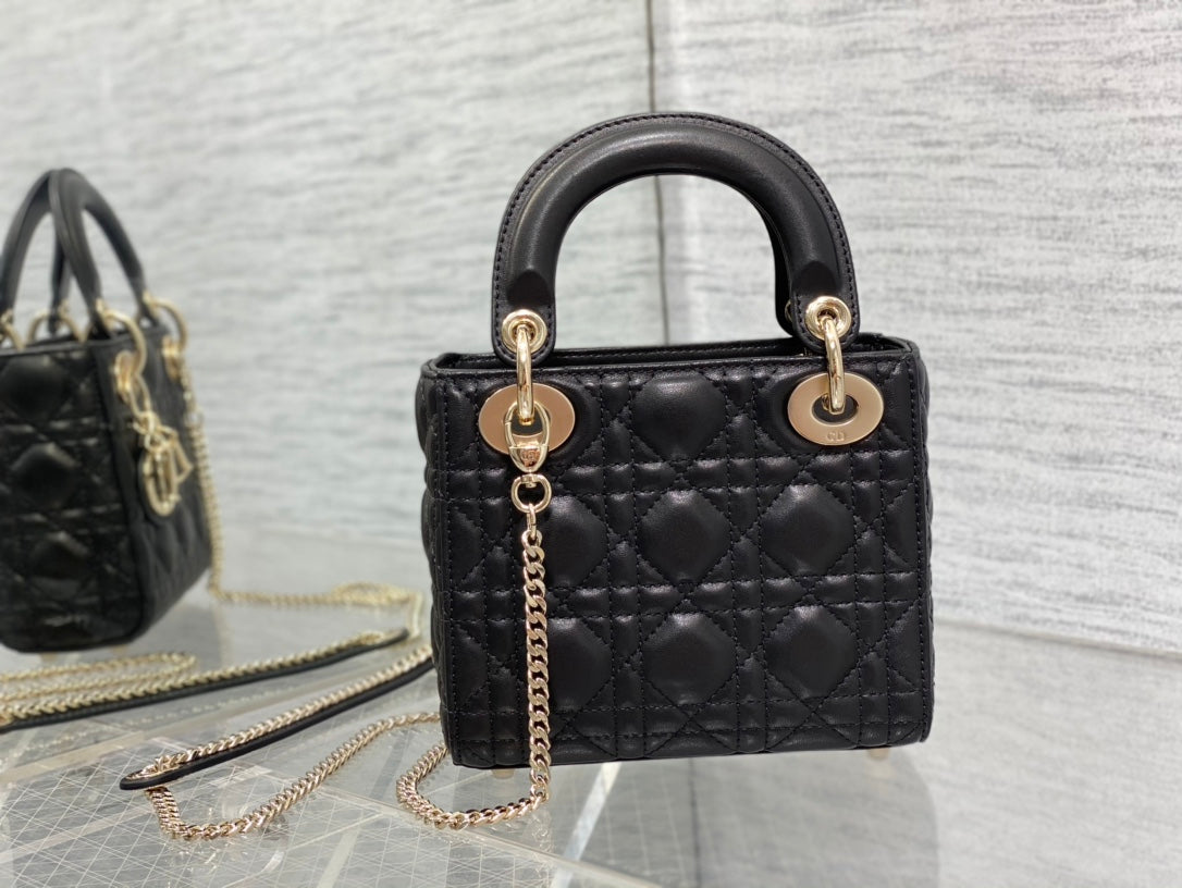 Minibolso Lady Dior negro 17 cm