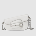 Bolso mini de hombro Horsebit 1955 blanco