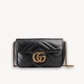 Microbolso GG Marmont Negro 16 cm