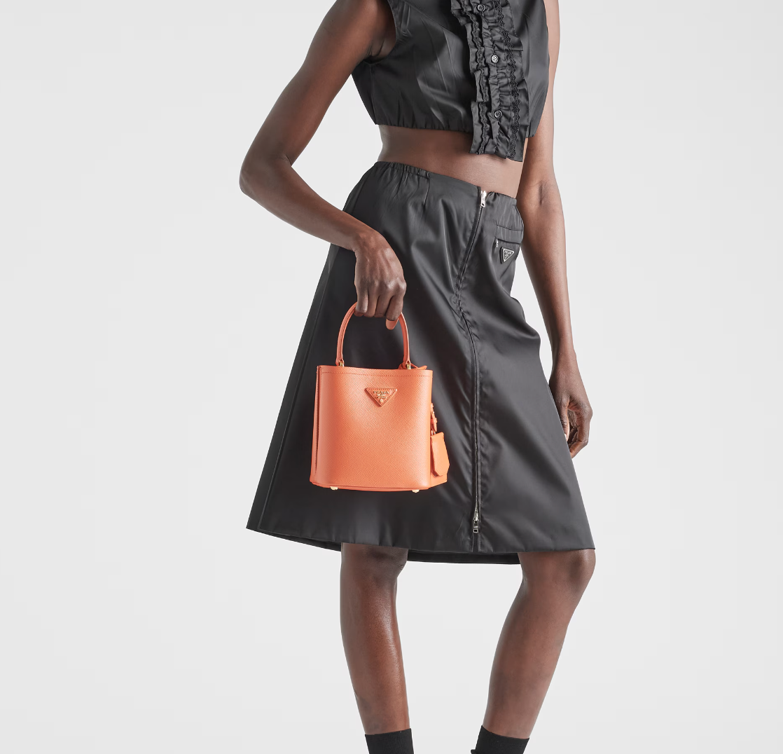 Bolso Saffiano Panier Naranja 17 cm