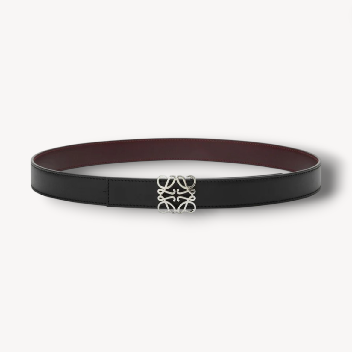 Cinturón reversible Negro/Burdeos