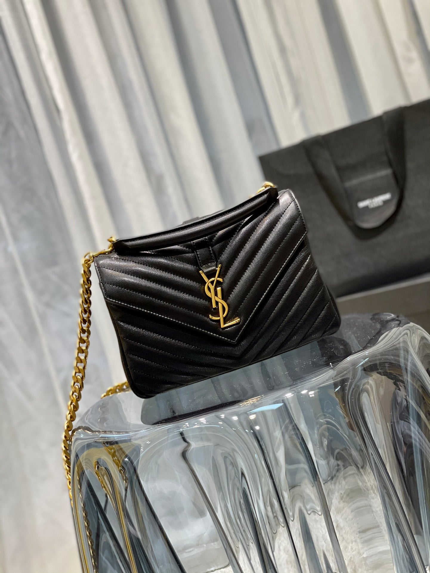 Bolso College Medium piel Negra