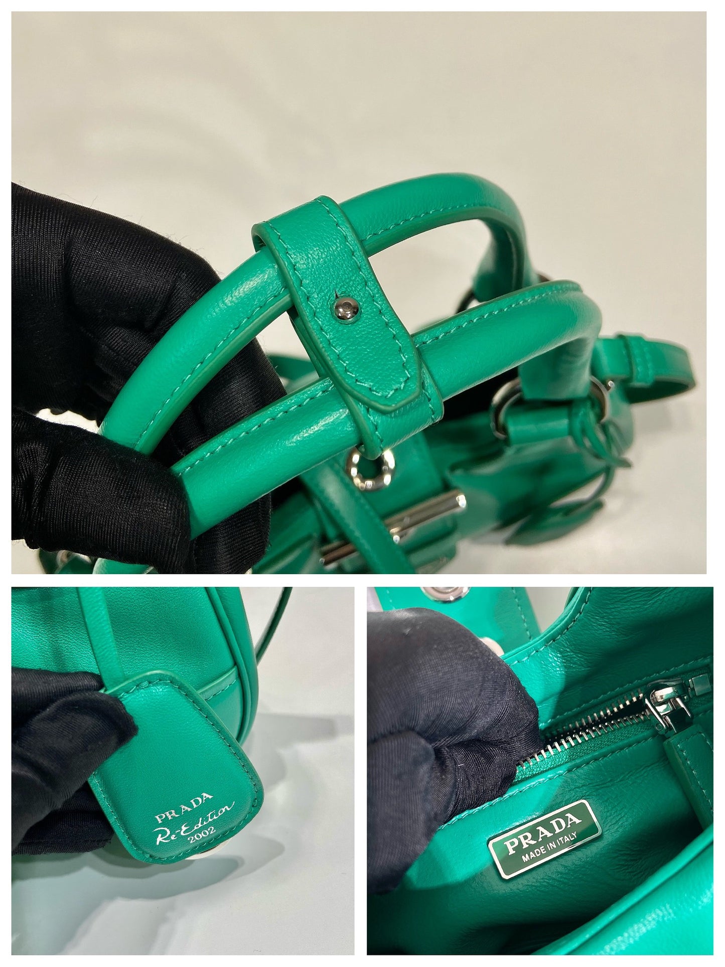Bolso de napa acolchada Prada Moon Verde
