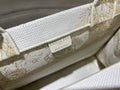 Bolso Dior Book Tote Mediano Jardin d'Hiver Dorado/Blanco