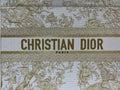 Bolso Dior Book Tote Mediano Jardin d'Hiver Dorado/Blanco
