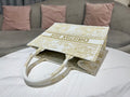 Bolso Dior Book Tote Mediano Jardin d'Hiver Dorado/Blanco