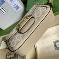 Bolso de hombro Gucci Horsebit 1955 Beige
