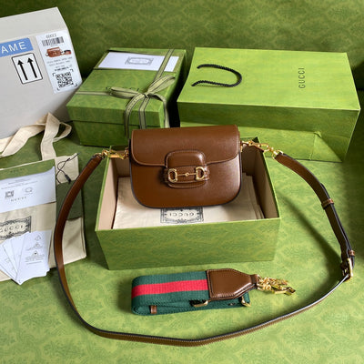 Minibolso de hombro Horsebit 1955 Negro Marrón