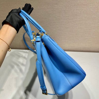 Minibolso Galleria Saffiano Azul 20 cm