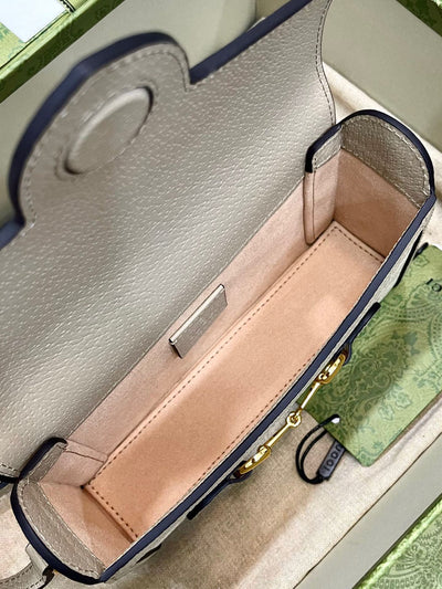Minibolso Gucci Horsebit 1955 pequeño Beige