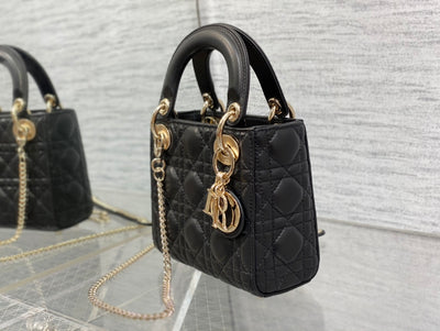 Minibolso Lady Dior negro 17 cm