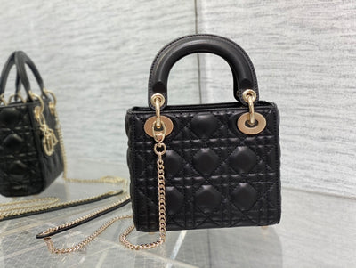 Minibolso Lady Dior negro 17 cm