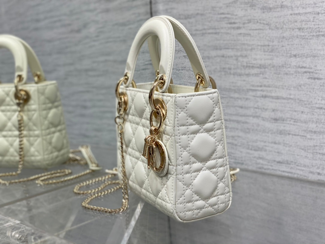 Minibolso Lady Dior Blanco 17 cm