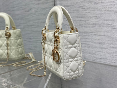 Minibolso Lady Dior Blanco 17 cm