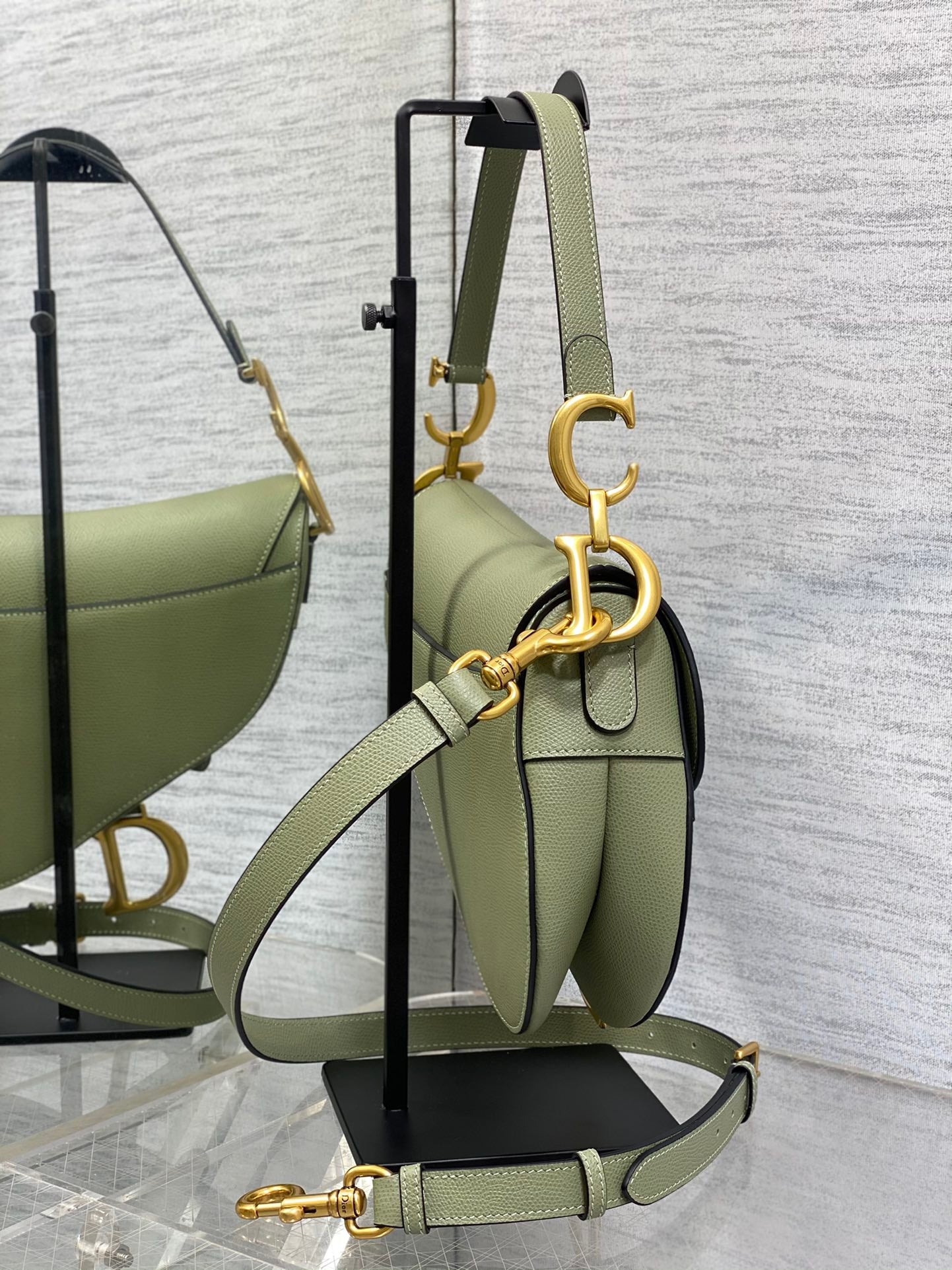 Bolso Saddle verde 25 cm