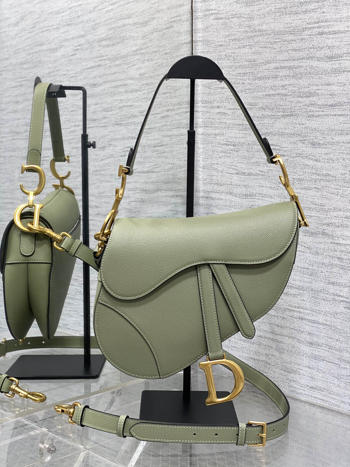 Bolso Saddle verde 25 cm