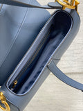 Bolso Saddle azul 25 cm