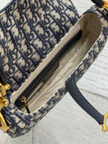 Bolso Saddle en jacquard azul 25 cm