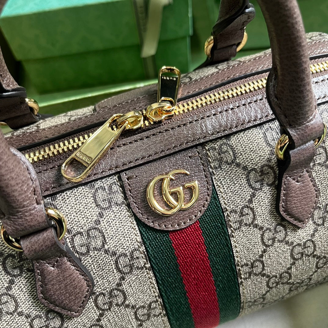 Minibolso de mano Ophidia Supreme Beige/Marrón