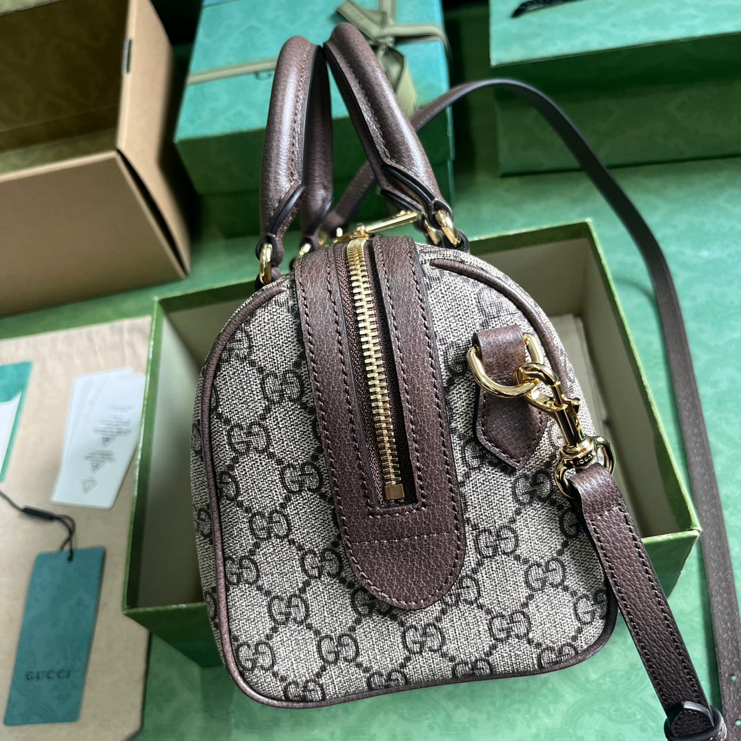 Minibolso de mano Ophidia Supreme Beige/Marrón
