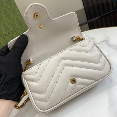 Microbolso GG Marmont Blanco 16 cm