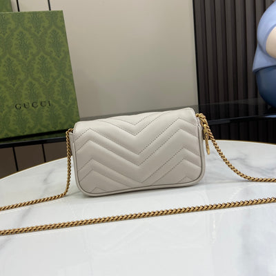 Microbolso GG Marmont Blanco 16 cm