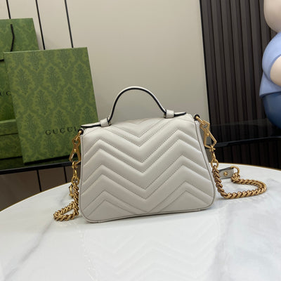 Minibolso GG Marmont con asa Blanco