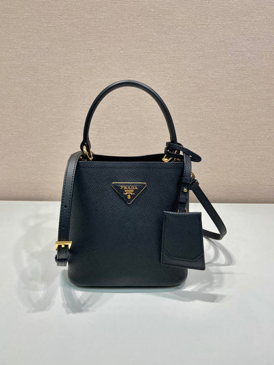 Bolso Saffiano Panier Negro 17 cm