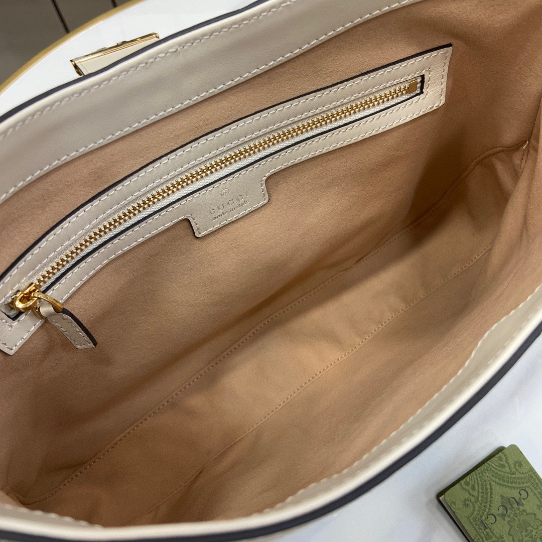 Bolso de hombro Padlock con GG Mediano Blanco