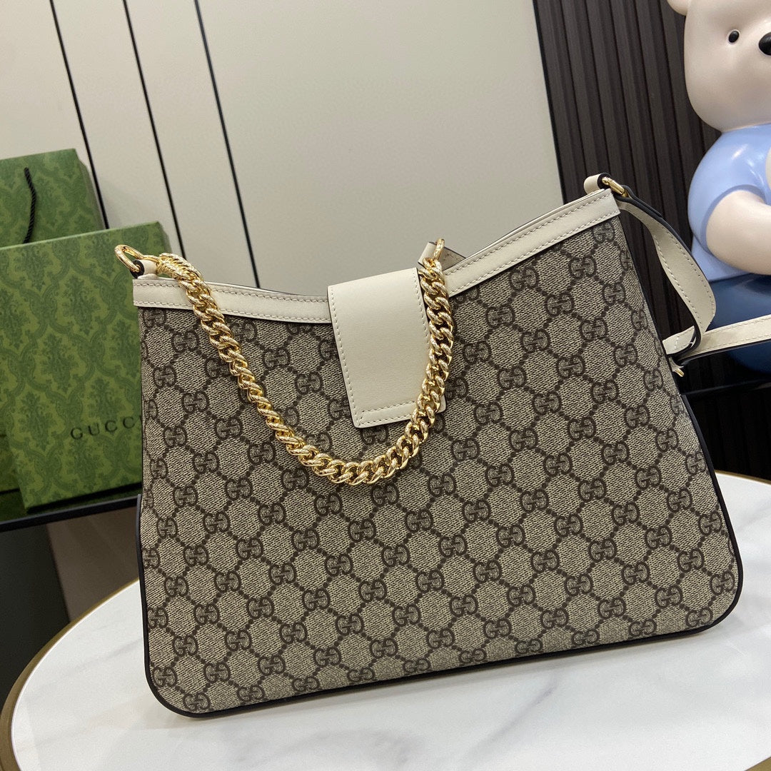 Bolso de hombro Padlock con GG Mediano Blanco