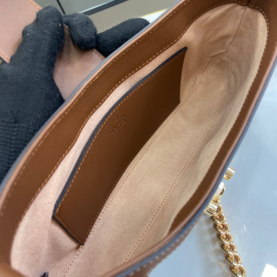 Bolso de hombro Padlock con GG Pequeño Marrón