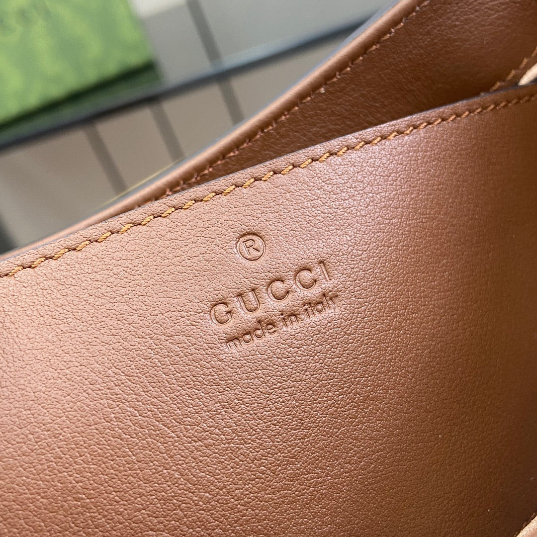 Bolso de hombro Padlock con GG Pequeño Marrón