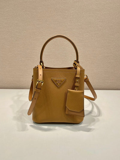 Bolso Saffiano Panier Marrón 17 cm