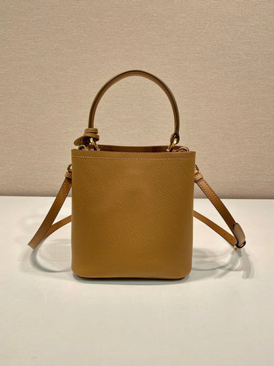 Bolso Saffiano Panier Marrón 17 cm