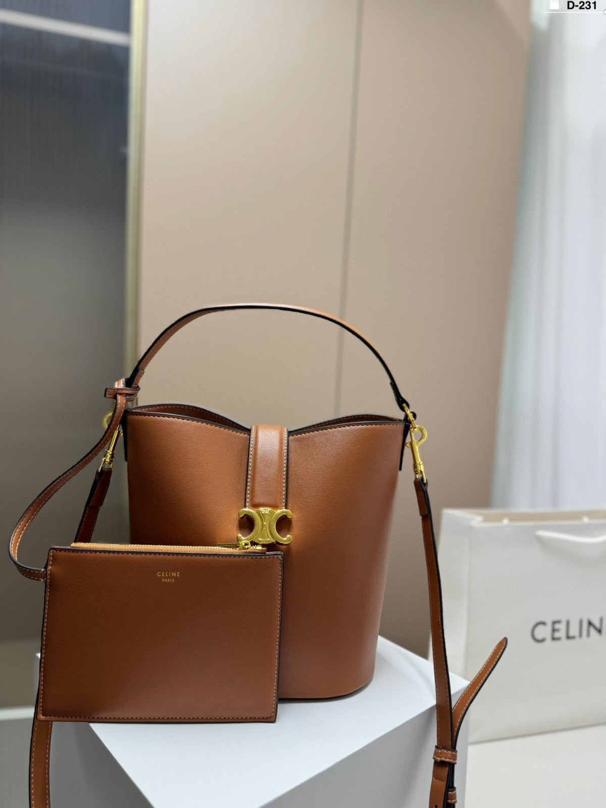 Bolso Louise Mediano Marrón 23 cm