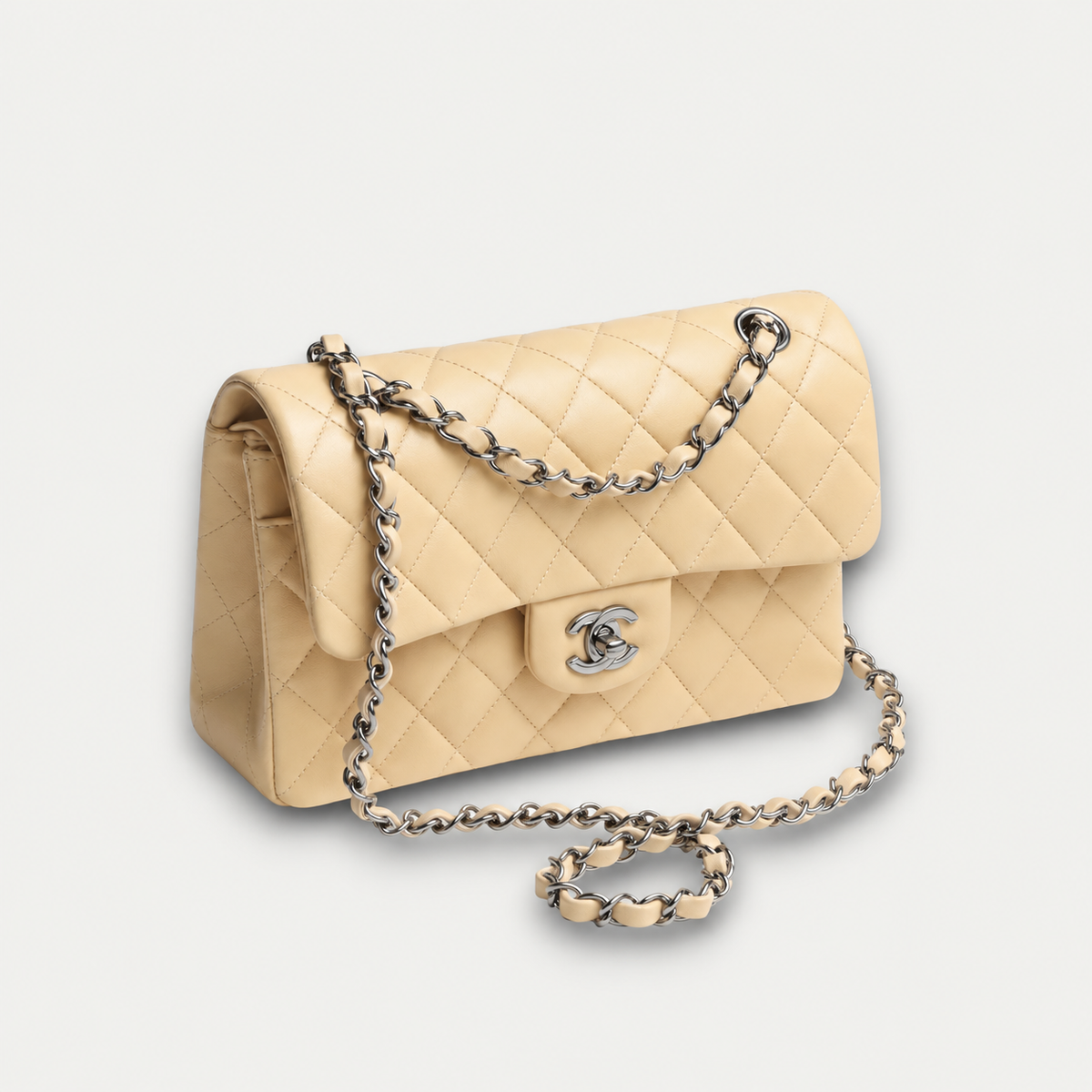Bolso Clásico Beige 23 cm