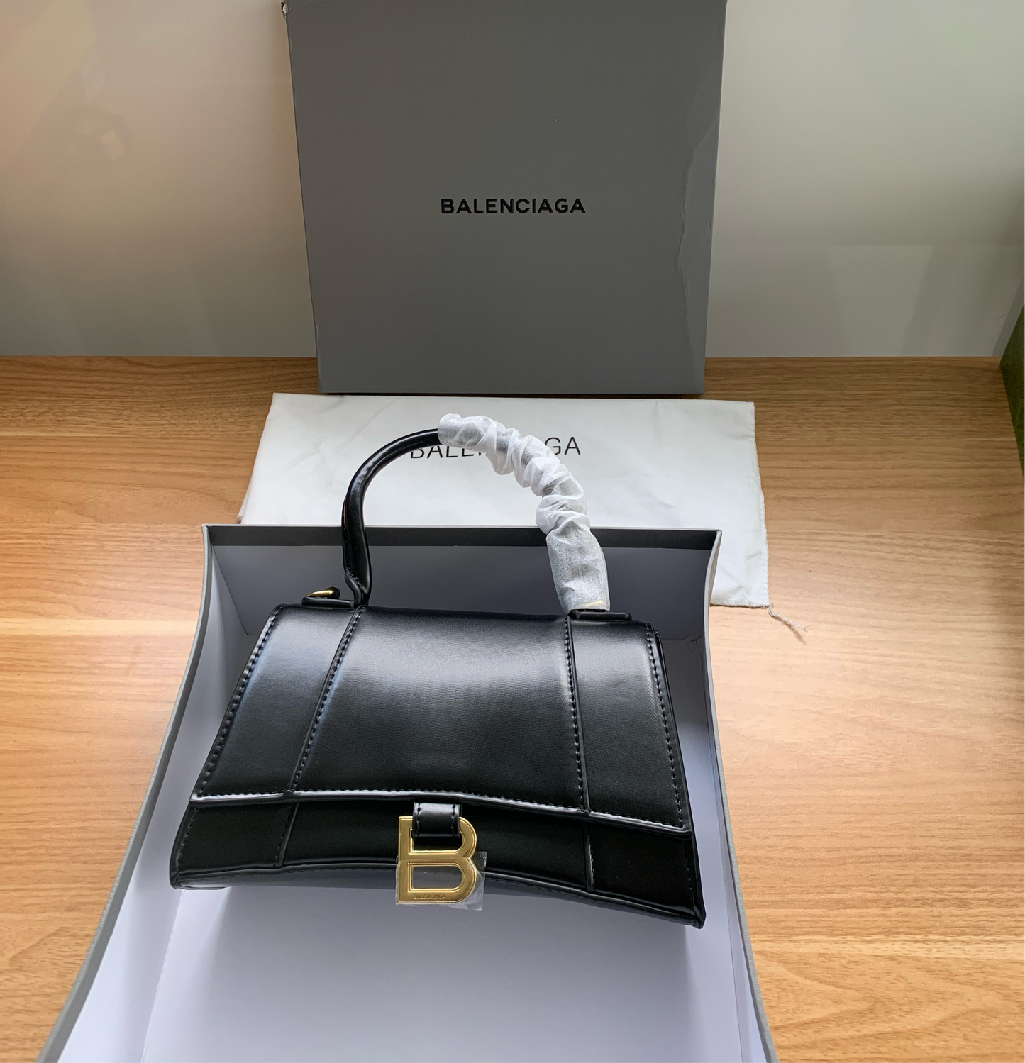 Bolso de Mano Hourglass XS de piel  Negra