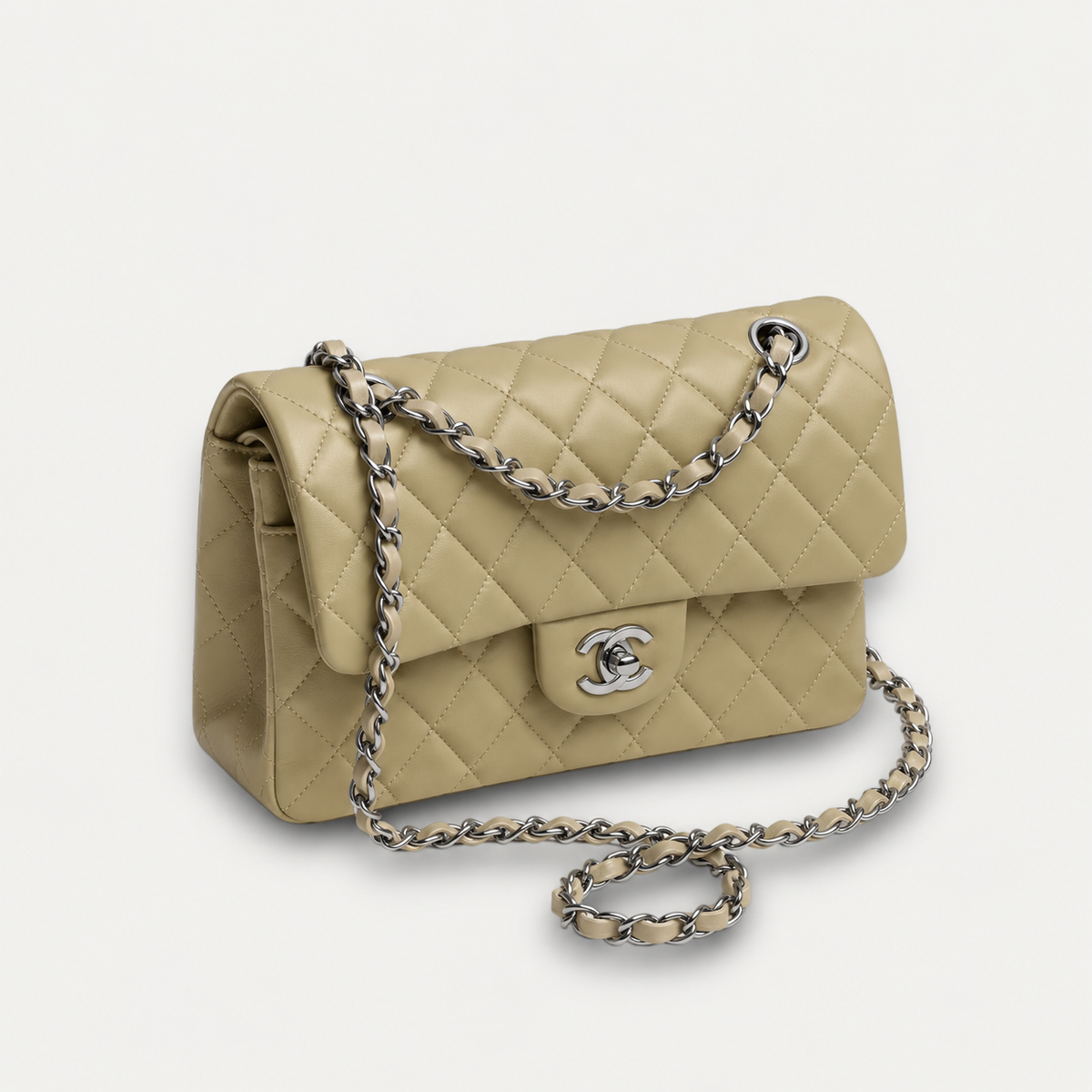 Bolso Clásico Beige 23 cm