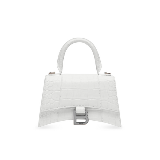 Bolso De Mano Hourglass XS de piel brillante Blanco
