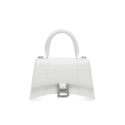 Bolso De Mano Hourglass XS de piel brillante Blanco
