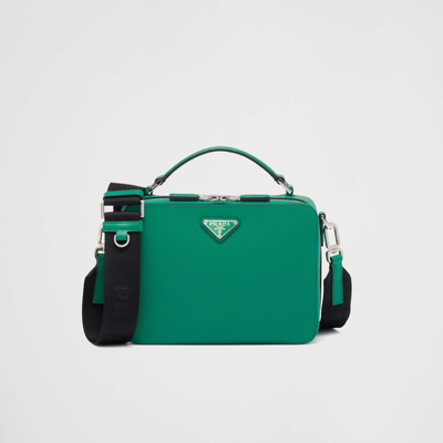 Bolso Prada Brique de piel Saffiano Verde