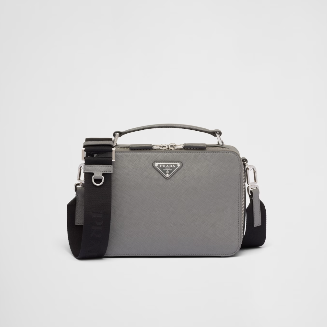 Bolso Prada Brique de piel Saffiano Gris