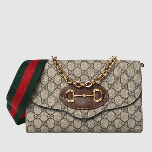 Bolso Gucci Horsebit 1955 Plano Marrón