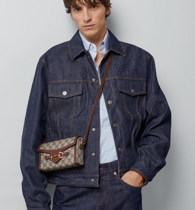 Bolso Horsebit 1955 Beige y Ébano