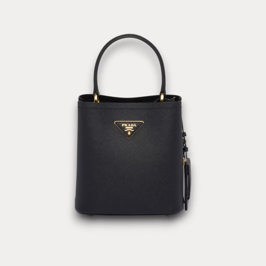 Bolso Saffiano Panier Negro 17 cm