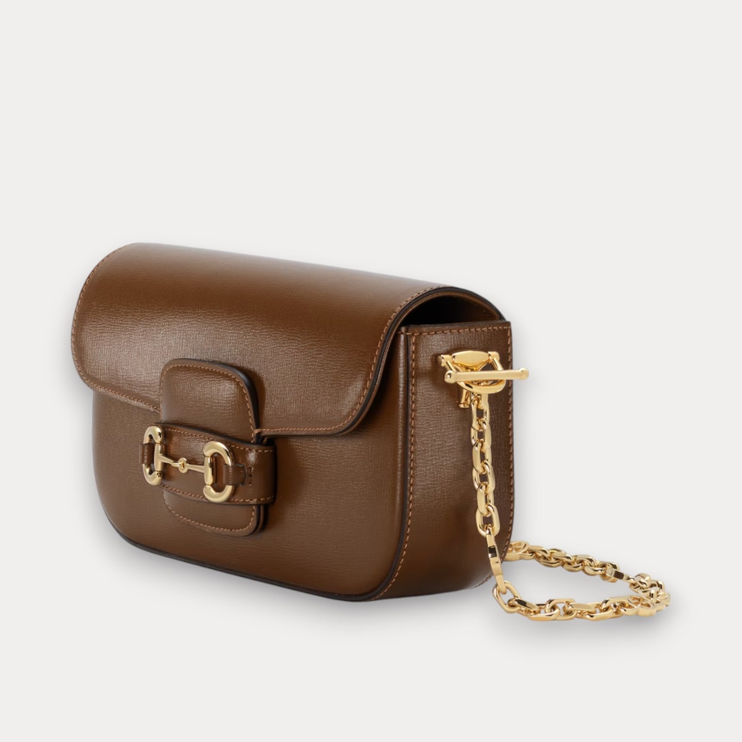 Bolso pequeño de hombro Horsebit 1955 Marrón