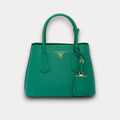 Bolso Double Saffiano Verde 25 cm