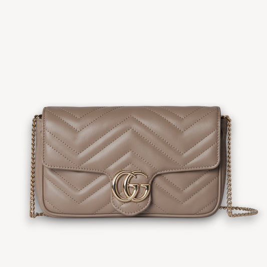 Mini Bolso GG Marmont Marrón 21 cm