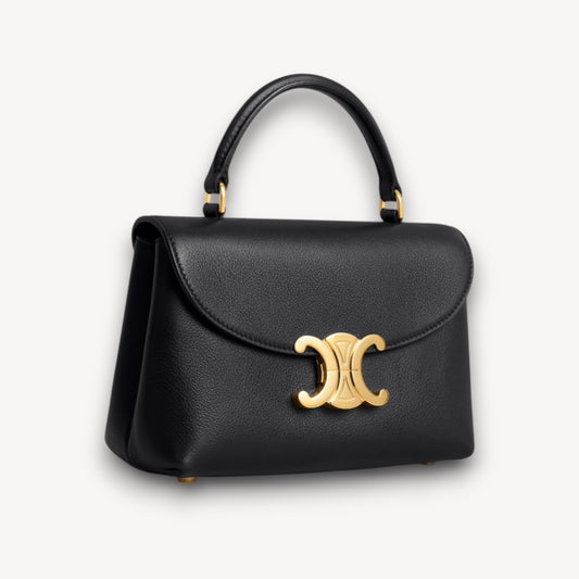 Bolso Nino Mediano Negro Rugoso 20 cm