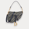 Bolso Saddle en jacquard azul 25 cm